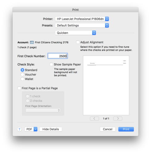 How To Print Checks In The Quicken 2017 Version For Mac